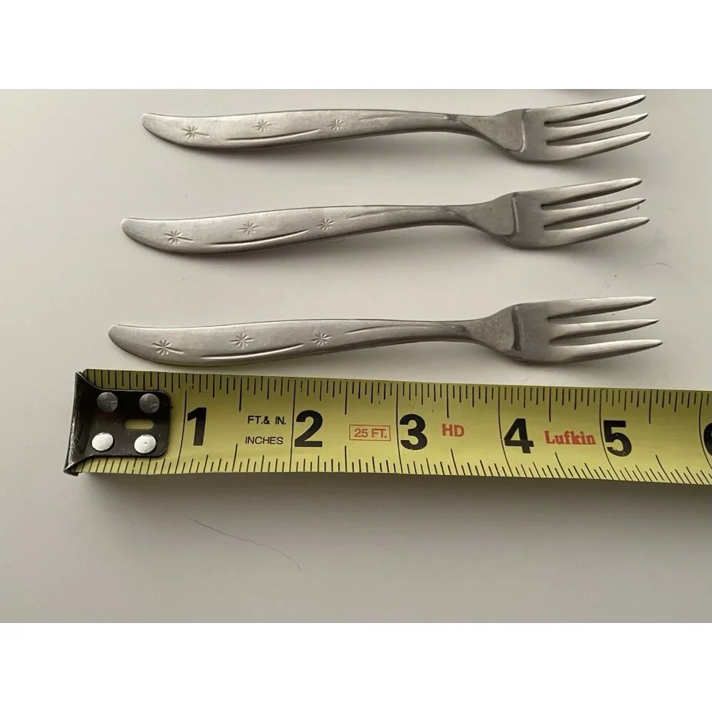 VTG Superior Stainless USA Cocktail Forks Starburst Atomic Starburst 5.5